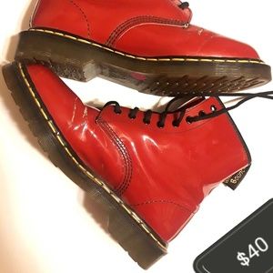 Dr. Martens red boots, size 8 (women's 10)
